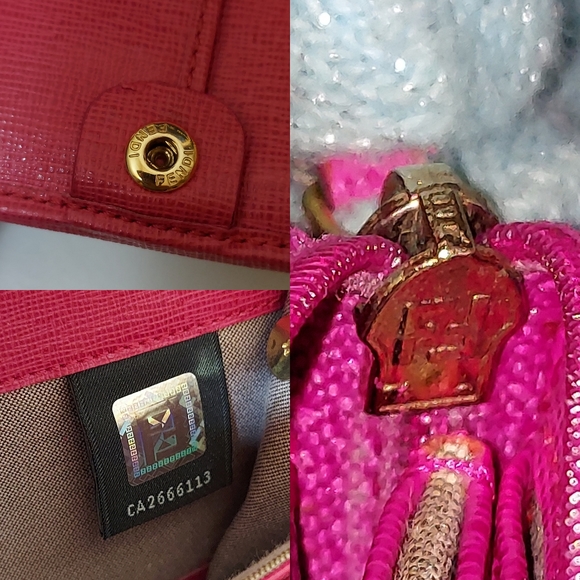 Authentic Fendi Zucca Trifold pink Interior wallet - Picture 11 of 12